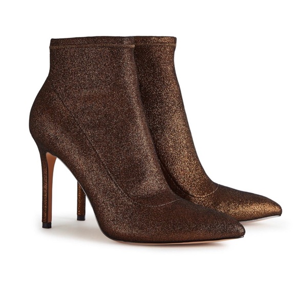 Reiss Shoes - REISS ‘Lupita’ Metallic Point Toe Ankle Booties